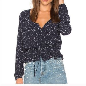 Rails Beaux Blouse in Navy Mini Hearts print Small